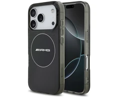 Mercedes Dėklas AMG Double Layer skaidrus Smocked MagSafe skirtas Apple iPhone 17 Pro juodos spalvos