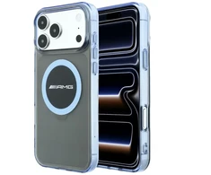 Mercedes Dėklas AMG IML Transparent Bicolor Block MagSafe do iPhone 18 Pro Max / 17 Pro Max juoda/mėlyna