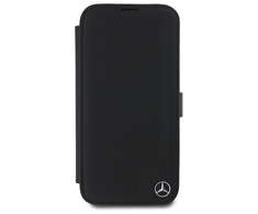 Mercedes MEBKP16L23RBGVK Apple iPhone 16 Pro 6.3" dėklas telefonui juodos spalvos Leather Wood Imitation