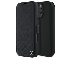 Mercedes MEBKP16X23RBGVK Apple iPhone 16 Pro Max 6.9" dėklas telefonui juodos spalvos Leather Wood Imitation