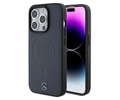 Mercedes Smooth Leather MagSafe dėklas, skirtas iPhone 15 Pro - Navy