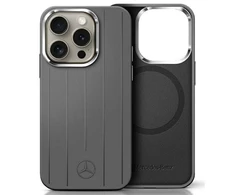 Mercedes MEHMP16X23SUVSA Apple iPhone 16 Pro Max 6.9" dėklas telefonui pilkos spalvos Silikoninis Vertical Tonal Stripes MagSafe