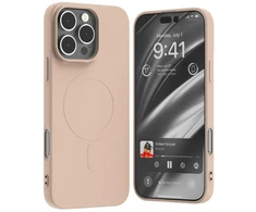 Mercury MagSafe Semi-Silikoninis Apple iPhone 16 Pro Max 6,9" dėklas telefonui rožinės spalvos sand