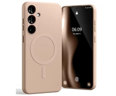 Mercury MagSafe Semi-Silikoninis Samsung Galaxy S24 Plus S926 dėklas telefonui rožinės spalvos sand