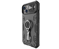 Nillkin CamShield Armor Pro Magnetic Apple iPhone 14 Plus MagSafe armored stand ring dėklas telefonui juodos spalvos