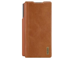 Nillkin Qin Book PRO Pen Slot dėklas skirtas Samsung Galaxy Z Fold 7 rudos spalvos