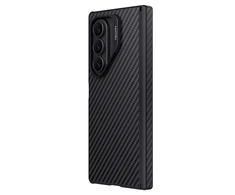 Dėklas Nillkin Synthetic Fiber Pro Magnetic skirtas Samsung Galaxy Z Fold 7 suderinamas su MagSafe – juodos spalvos