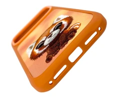Dėklas Nimmy Big Eyed Pet 2.0 Raccoon case for iPhone 17 Pro - oranžinis