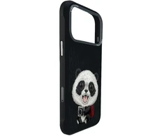NIMMY dėklas BIG EYED GIANT PANDA, skirtas IPHONE 18 Pro Max/17 Pro Max, juodas