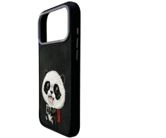 NIMMY dėklas BIG EYED GIANT PANDA, skirtas IPHONE 18 Pro/17 Pro, juodas