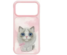 Dėklas NIMMY case BIG EYED RAGDOLL for IPHONE 18 Pro/17 Pro pink