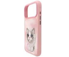 NIMMY dėklas BIG EYED RAGDOLL, skirtas IPHONE 18 Pro Max/17 Pro Max, rausvas