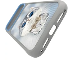 Dėklas NIMMY case BIG EYED Sidabrinis SHADED CAT for IPHONE 18 Pro/17 Pro pilkas