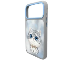 Dėklas NIMMY case BIG EYED Sidabrinis SHADED CAT for IPHONE 18 Pro Max/17 Pro Max pilkas