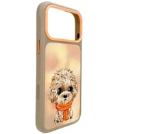 NIMMY dėklas BIG EYED TEDDY POODLE, skirtas IPHONE 18 Pro/17 Pro, rudos spalvos