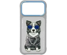 Dėklas NIMMY case GLASSES COOL DOG for IPHONE 18 Pro/17 Pro pilkas