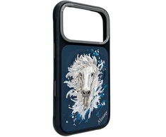 NIMMY dėklas HORSE, suderinamas su MagSafe, skirtas IPHONE 18 Pro/17 Pro, tamsiai mėlynos spalvos