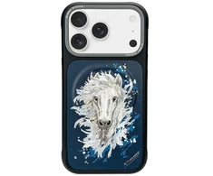 NIMMY dėklas HORSE, suderinamas su MagSafe, skirtas IPHONE 18 Pro/17 Pro, tamsiai mėlynos spalvos