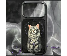 NIMMY dėklas LUCKY FASHION CAT, suderinamas su MagSafe, skirtas IPHONE 18 Pro Max/17 Pro Max, juodas