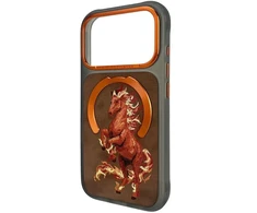 NIMMY dėklas MAGNETIC FANTASY ANIMAL HORSE, suderinamas su MagSafe, skirtas IPHONE 18 Pro Max/17 Pro Max, oranžinis