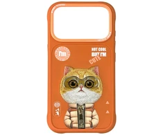 Dėklas Nimmy Cool&amp;Cute 2.0 Cat Case for iPhone 17 Pro - Oranžinis