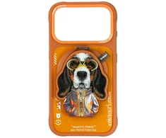 Dėklas Nimmy Cool&amp;Cute 2.0 Dog Case for iPhone 17 Pro Max with Magnetic Hanger - Oranžinis