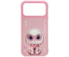 „Nimmy Cool&amp;Cute 2.0“ triušio dėklas, skirtas „iPhone 17 Pro Max“ – rožinis