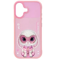 „Nimmy Cool&amp;Cute 2.0“ triušio formos dėklas, skirtas „iPhone 17“ - Rožinė