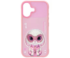 „Nimmy Cool&amp;Cute 2.0“ triušio formos dėklas, skirtas „iPhone 17“ - Rožinė