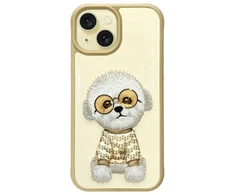 NIMMY dėklas GLASSES COOL DOG iPhone 15 chaki spalvos