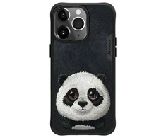 Nimmy dėklas Apple iPhone 15 Pro 6.1" juodos spalvos Big Eyed Pet 2.0 Panda