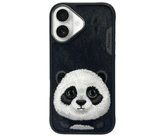 Nimmy Apple iPhone 16 6.1" dėklas telefonui juodos spalvos Big Eyed Pet 2.0 Panda