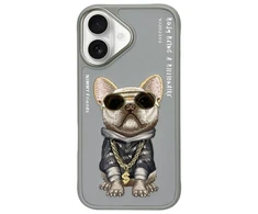 Nimmy Apple iPhone 16 6.1" dėklas telefonui pilkos spalvos Glasses Cool Dog