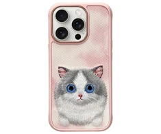 Nimmy Apple iPhone 16 Pro Max 6.9 dėklas telefonui rožinės spalvos Big Eyed Pet 2.0 Cat