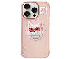 Dėklas Nimmy Glasses Cool Cat MagSafe Apple iPhone 16 Pro rožinės spalvos