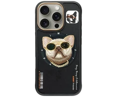 Dėklas Nimmy Glasses Cool Dog MagSafe Apple iPhone 16 Pro juodos spalvos