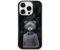 „Nimmy Magnetic“ madingas mielas augintinio formos „MagSafe“ dėklas, skirtas „iPhone 16 Pro“ - juodas