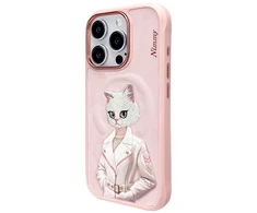 „Nimmy Magnetic“ madingas mielas augintinio formos „MagSafe“ dėklas, skirtas „iPhone 16 Pro Max“ – rožinis