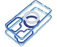 Oem Dėklas Samsung S26 Frame Circle Stand, suderinamas su MagSafe, tamsiai mėlynas