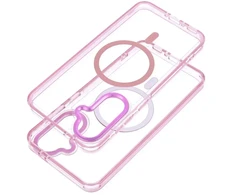 Oem Dėklas na Xiaomi Redmi 17 4G / 5G Frame Clear Hybrid Mag Cover zgodny su MagSafe pudrowy róż