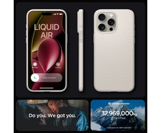 Dėklas Spigen Liquid Air, natūralus titanas – iPhone 15 Pro