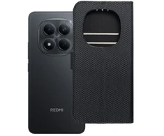 Oem Dėklas su atlenkiamu dangteliu Xiaomi Redmi NOTE 15 5G 4Card RFID apsauga nuo vagystės tech fabric juodas