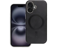 OEM dėklas, skirtas iPhone 16, „Gentleman Mag Cover“, suderinamas su „MagSafe“ (juodas)