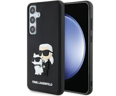 Samsung Galaxy S24 Karl Lagerfeld dėklas 3D Rubber Karl`s&amp;Choupette (KLHCS24S3DRKCNK) juodos spalvos