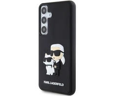 Samsung Galaxy S24 Karl Lagerfeld dėklas 3D Rubber Karl`s&amp;Choupette (KLHCS24S3DRKCNK) juodos spalvos