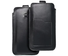Oem Įtraukiamas odinis telefono dėklas su įtraukiamuoju dirželiu su pull-up skirtas Samsung A12 / NOTE 9 / Xiaomi Redmi NOTE 10 PRO Royal dydis 2XL+wide juoda