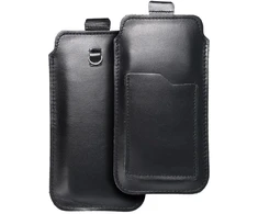 Dėklas OEM odinė universali patraukiama čiuožykla - ROYAL / juoda - XL dydis - IPHONE 11 / 12 / 13 / SAMSUNG S7 EDGE