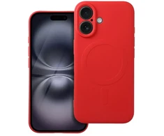 Oem Originalus „iPhone 16“ silikoninis dėklas, suderinamas su „MagSafe“ (fotoaparato apsauga), raudonas