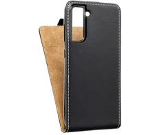 Oem Dėklas su atverčiamu dangteliu, vertikalus, Samsung S21 FE Slim Flexi Fresh, juoda