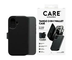 Panzer Glass „CARE by PanzerGlass Feature Tango 2in1“ piniginės dėklas su „MagSafe“ jungtimi, skirtas „iPhone 17“ – juodas